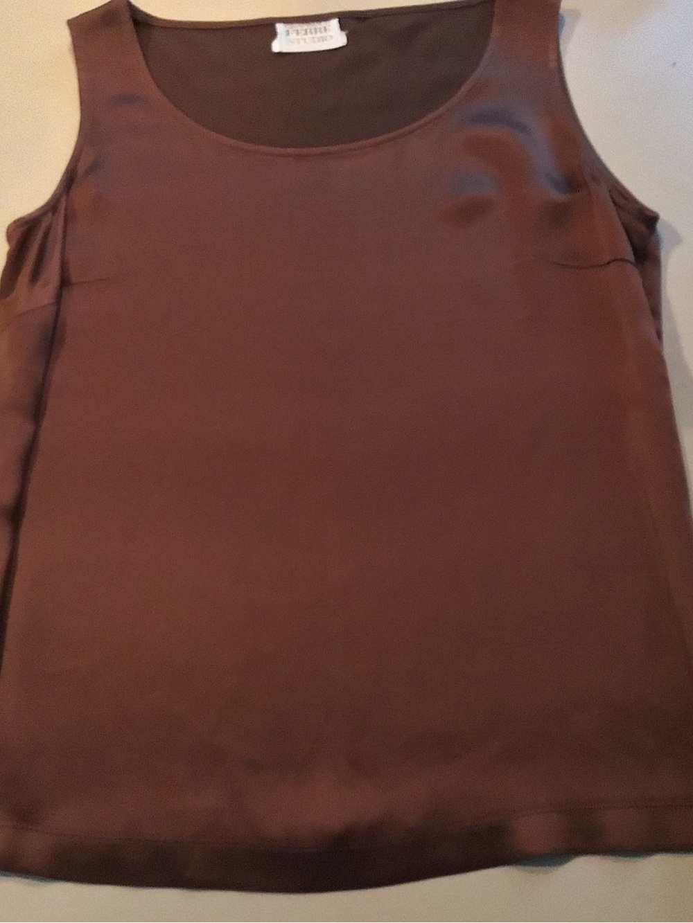 Gianfranco Ferre Brown Satin Scoop Neck Camisole